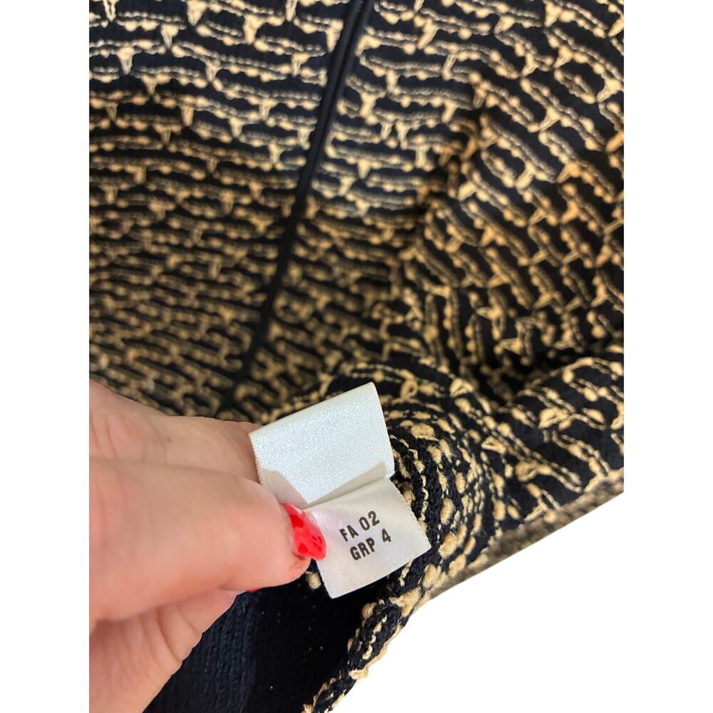 Vintage St. John Collection Black Cream Santana Knit Zip Jacket Sz 4 Old Money - Picture 3 of 4